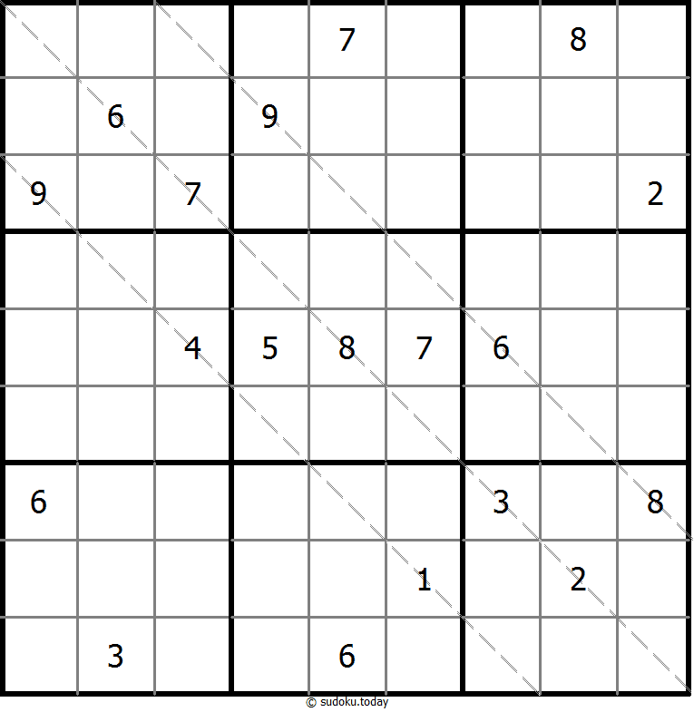 多对角线数独 #11290