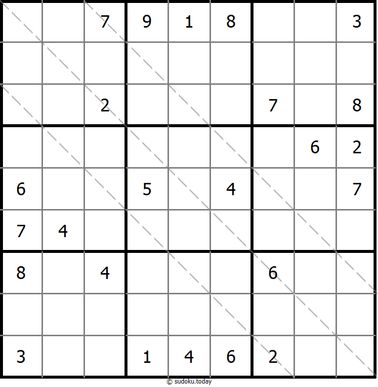 多对角线数独 #11430