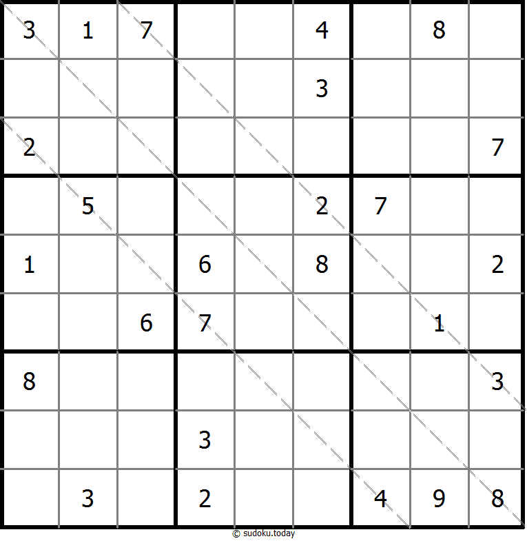 多对角线数独 #11480