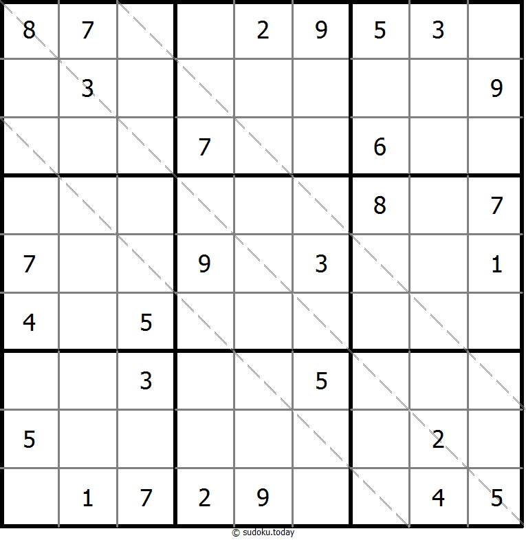 多对角线数独 #11693
