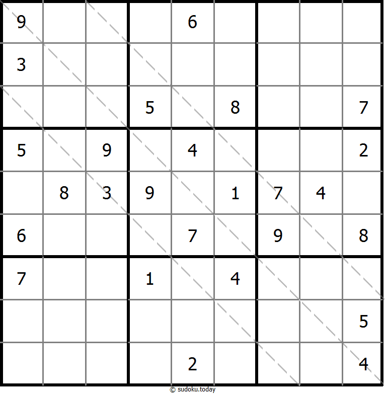多对角线数独 #20426