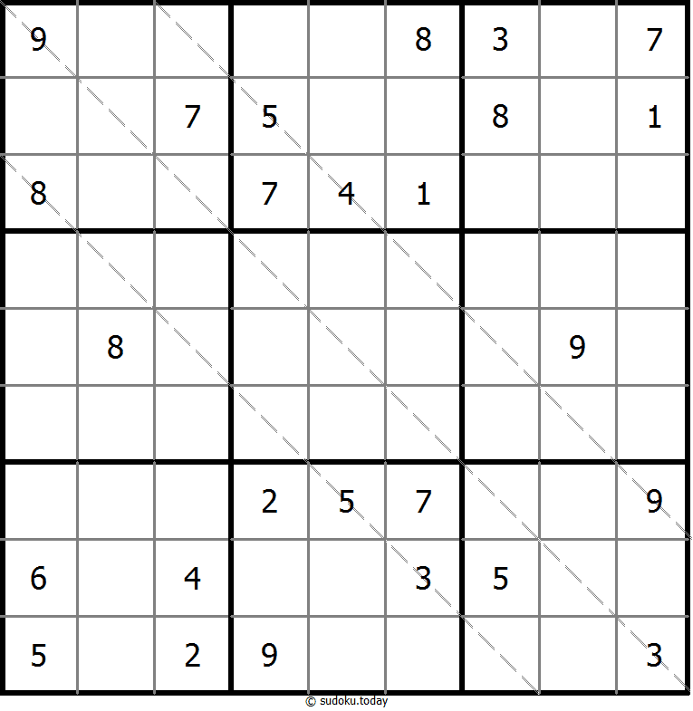 多对角线数独 #20434