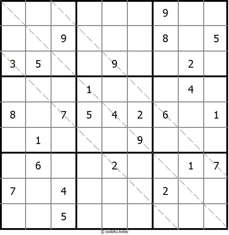 多对角线数独 #20446