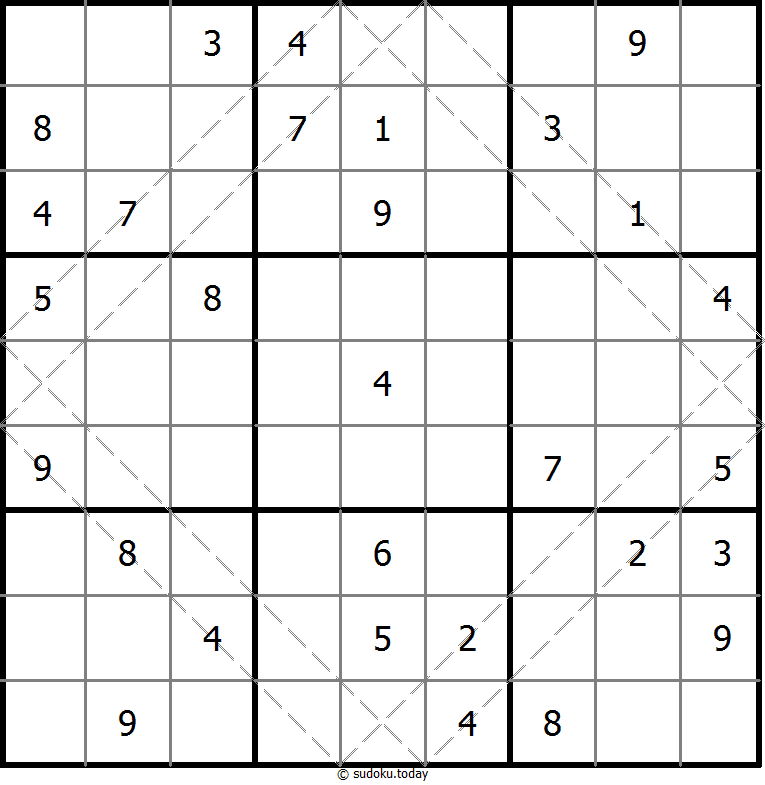 多对角线数独 #20542