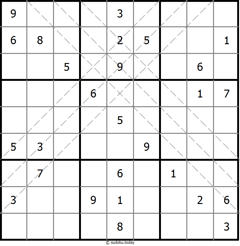 多对角线数独 #11178