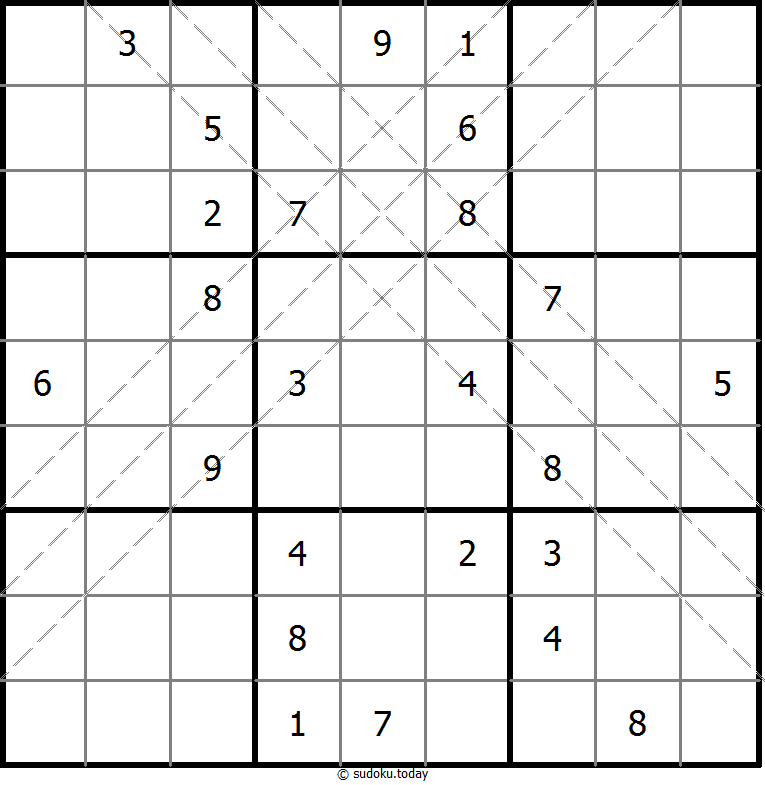 多对角线数独 #11285