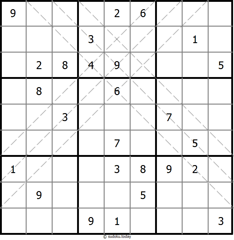 多对角线数独 #20388
