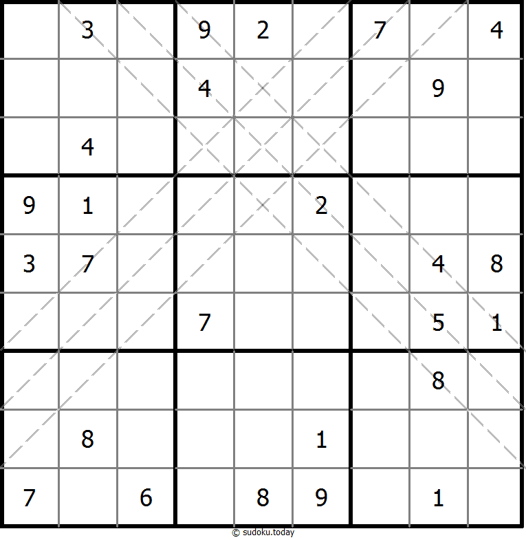 多对角线数独 #20395