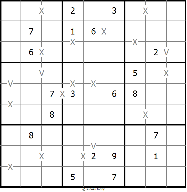 非全标XV数独 示例题图