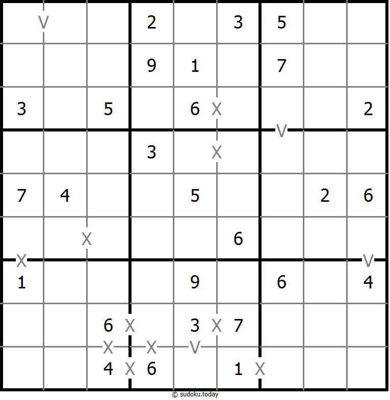 非全标XV数独 示例题图
